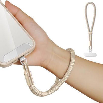 saxsion Lanyard for Phone, Self-Locking Phone Wrist Strap with 0.4mm Ultra-Thin Clip & 360° Hook, Anti-Drop and anti theft phone Strap (Camel) - color: Camel
