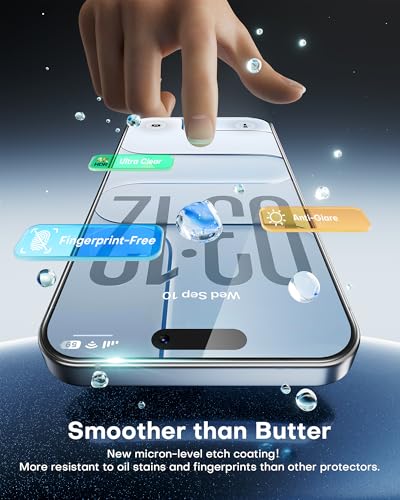 OMOTON 2+2 Pack Matte Screen Protector for iPhone Air, Matte Layer Film with Camera Lens Protector, Easy Installation Tool, Anti-glare, Smooth Touch， Feel as Silk - size: iPhone Air