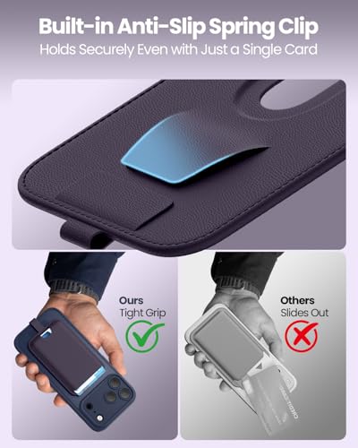 FlyReal for MagSafe Wallet, with Anti-Loss Lanyard, Purple - color: Purple
