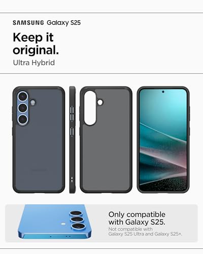Spigen for Galaxy S25 Case, Ultra Hybrid [No Magnet Ring] [Anti-Yellowing] - Frost Black - color: Frost Black, size: Galaxy S25