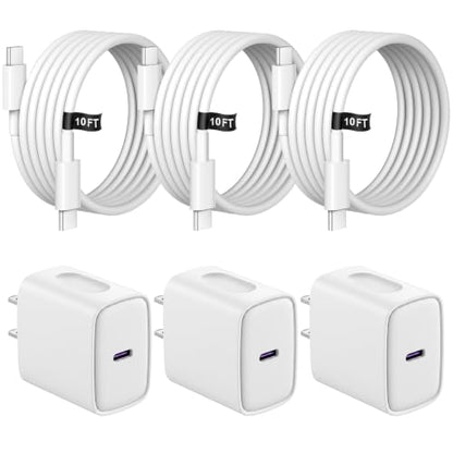 iPhone Charger Fast Charging 10FT iPhones 17 16 15 Charger 3 Pack - color: White, size: 10FT