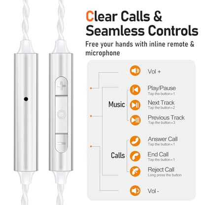 Audiovance Vibes 202ML HiFi Wired Earbuds for iPhone 14/13/12/11/X, Pro Max - color: 8-Light Blue