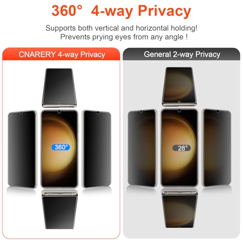 2 Pack 4 Way 360 ° Matte Privacy Screen Protector for Samsung Galaxy S23 Plus 6.6 Inch [Not Glass], Anti-Scratch, Anti-Glare, Support Fingerprint Unlock - size: Samsung Galaxy S23 Plus