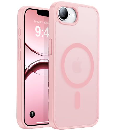 Eastinbox Magnetic iPhone 17e & 16e Case, Matte Protective Case, Pink | Shockproof, Compatible with MagSafe, Military-Grade Protection, Anti-Yellowing, Phone Case for iPhone 17 e/16 e 6.1" - color: Pink
