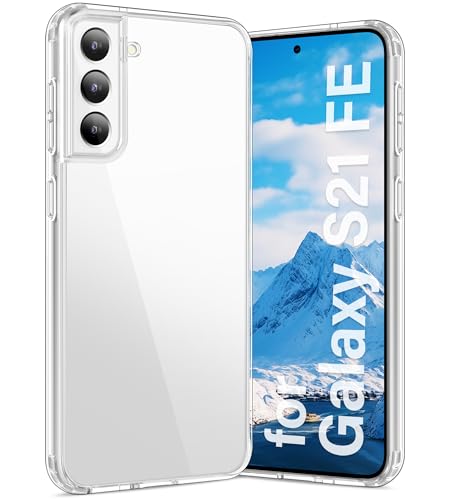 Vakoo Case for Samsung Galaxy S21 FE 5G | Clear Anti-Yellowing, Hard Back, Military-Grade Drop Protection, Supports Wireless Charging - Transparent - color: Transparent, size: S21 FE