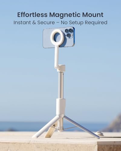 KraftGeek Magnetic Phone Tripod for iPhone, 64" Selfie Stick for Magsafe - size: 64"-White