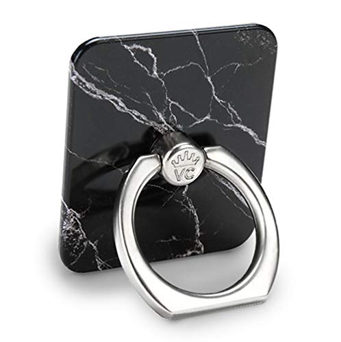 Velvet Caviar Cell Phone Ring Holder - Finger Ring & Stand - Improves Phone Grip Compatible with iPhone, Galaxy and Most Cases (Except Silicone/Leather) - Black Marble - color: Black Marble