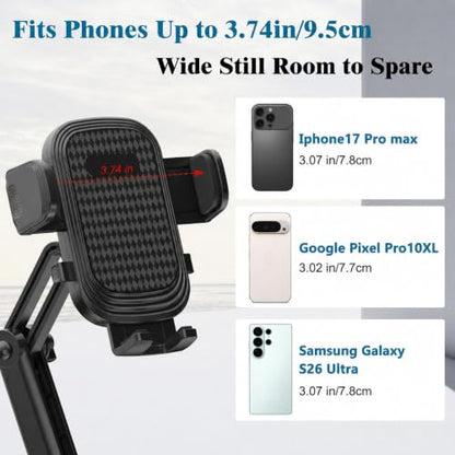SAGRUILA 2-in-1 Cup Holder Phone Mount, Adjustable Phone Cup Holder for Car