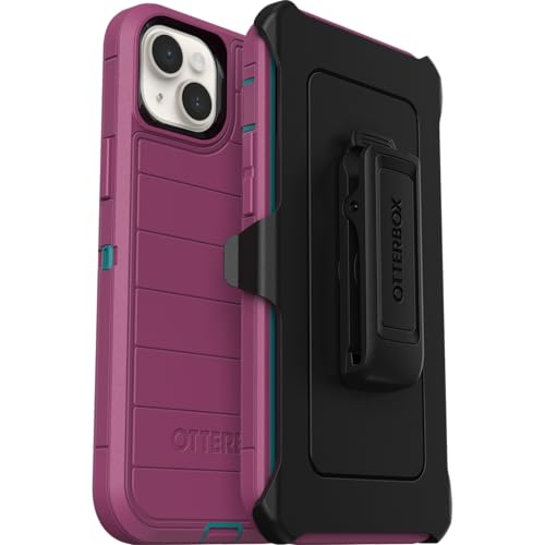 OtterBox iPhone 15 Plus and iPhone 14 Plus Defender Series Pro Case - Canyon Sun (Pink), screenless, Rugged & Durable, with Port Protection, Includes Holster Clip Kickstand - color: Canyon Sun (Pink)