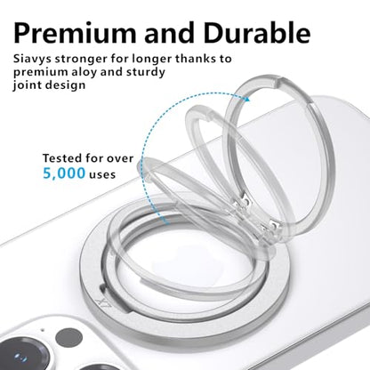 ZXM Magnetic Phone Ring Grip, for iPhone 17/16/15/14/13/12 (Silver) - color: Silver