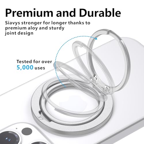 ZXM Magnetic Phone Ring Grip, for iPhone 17/16/15/14/13/12 (Silver) - color: Silver