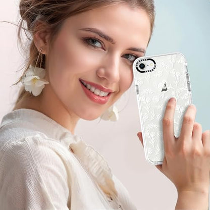 Cute Flowers Clear Phone Case Compatible with iPhone SE 2020/ SE 2022, White Floral iPhone 7/8 Case, Aesthetic Wildflower Pattern TPU Shockproof Cover - size: iPhone 7/iPhone 8/iPhone SE2020/iPhone SE2022