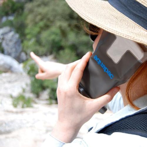 Aquapac Waterproof Phone Case, Medium, Grey | iPhone and Android, Made in The UK, Hiking, Mountain Biking, Running Accessory, Floating, IPX8 certified to 30 ft deep. - color: Gray, size: Medium