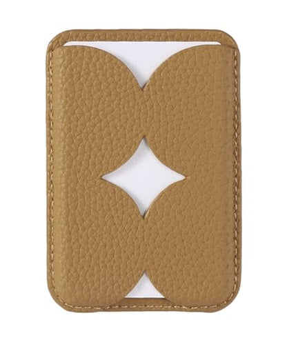 Luner - Leather Magnetic Card Wallet Compatible with Magsafe - for iPhone 16, 15, 14, 13, 12 series - Holds 2 cards - Made of Vegan Leather - Light Brown - color: Light Brown, style: Classic