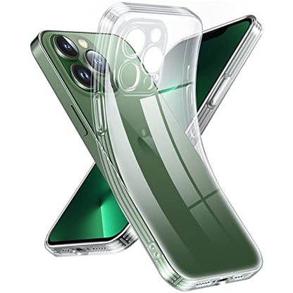Supdeal Crystal Clear Case for iPhone 13 Pro, [Not Yellowing] [Camera Protection] [Military Grade Drop Tested] Transparent Shockproof Protective Soft Silicone Slim Cover, 6.1 inch, Transparent - color: Transparent, size: iPhone 13 Pro