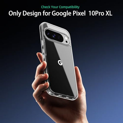 ONES for Google Pixel 10 Pro XL Slim Case Clear, PC + TPU Hybrid, Military-Grade Drop Gurad, Anti-Yellowing, Anti-Slip, Shockproof Silicone Hard Cover, Scratch Resistant, Transparent Case - color: HD Highly Clear, size: Pixel 10 Pro XL