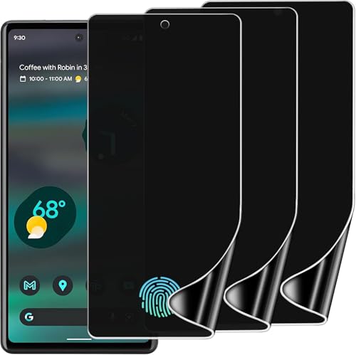 3 Pack Privacy Screen Protector for Google Pixel 6A 5G 6.1", Ultra-Thin Anti-Spy Soft TPU Hydrogel Protective Film for Google Pixel 6A - Self-Healing, Touch Sensitive, Case Friendly - size: Google Pixel 6A
