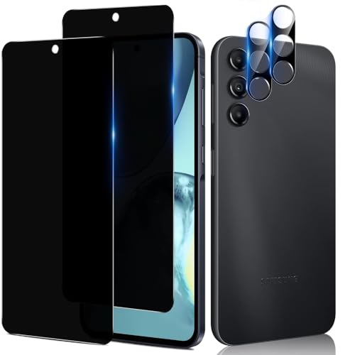 [2+2 Pack Privacy Screen Protector for Samsung Galaxy A35 5G 6.5 inch, Tempered Glass Saver With Camera Lens Protector, Anti Spy Anti Scratch Black Film Shield for Galaxy A35 - size: A35