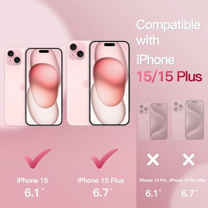 JETech Camera Lens Protector for iPhone 15/15 Plus, Pink, 1 Set - color: Pink
