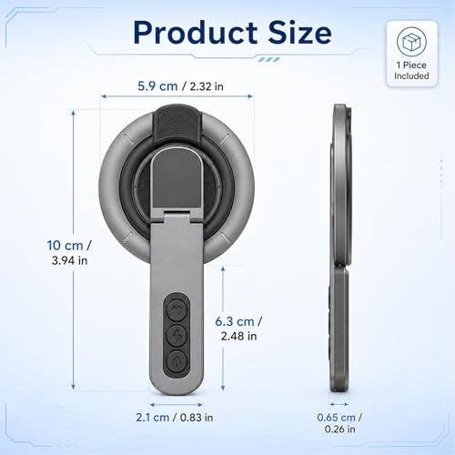 3-in-1 Magnetic Phone Grip Stand,Gym Phone Holder Magnet,360 Roration Angle Adjustment, Silicone Finger Ring,Innovative Pressure-Relief Damping Hinge Design for All Phones(Grey)