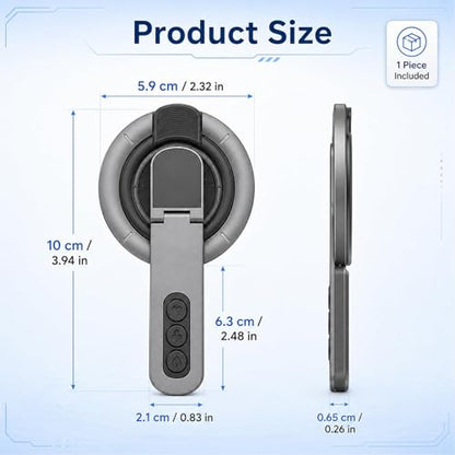 3-in-1 Magnetic Phone Grip Stand,Gym Phone Holder Magnet,360 Roration Angle Adjustment, Silicone Finger Ring,Innovative Pressure-Relief Damping Hinge Design for All Phones(Grey)