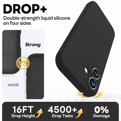 Vooii Magnetic for iPhone 17 Case, Compatible with Magsafe (Premium Liquid Silicone) (Integrated Camera Control Button) Full Body Protective Anti-Scratch Microfiber Lining 6.3", Black - color: Black, size: iPhone 17