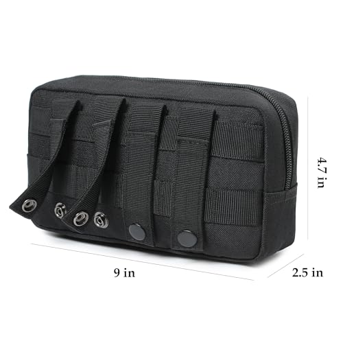 Mini Heavy Duty Tactical Belt Pouch for Men - Small Molle Pouch,Admin Pouch - color: black-big Horizontal pouches