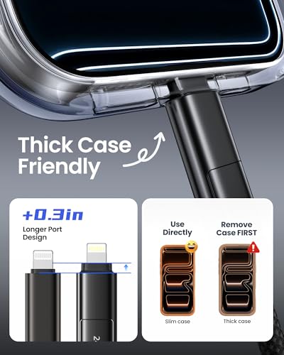 Silkland 4 in 1 Multi Charging Cable 240W Fast Charging Cords 5FT, Braided