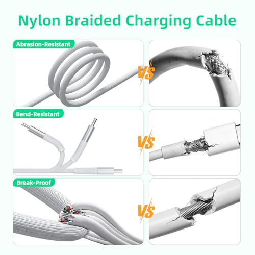 A-Pce 4-in-2 Multi Charging Cable with Smartwatch Charging, White-6FT - color: White, size: 6FT