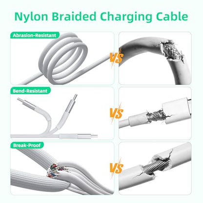 A-Pce 4-in-2 Multi Charging Cable with Smartwatch Charging, White-6FT - color: White, size: 6FT