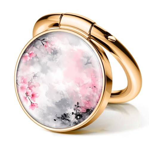 Cell Phone Ring Holder, Cute Phone Ring Grip Stand, 360°Rotation Funny Metal Kickstand Finger Grip Cute Flower Tree - color: Cute Flower Tree