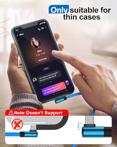 6 Inch Short USB C Cable 90 Degree, Silicone 60W Fast Charging Cable - color: Blue, size: 0.5 Ft.
