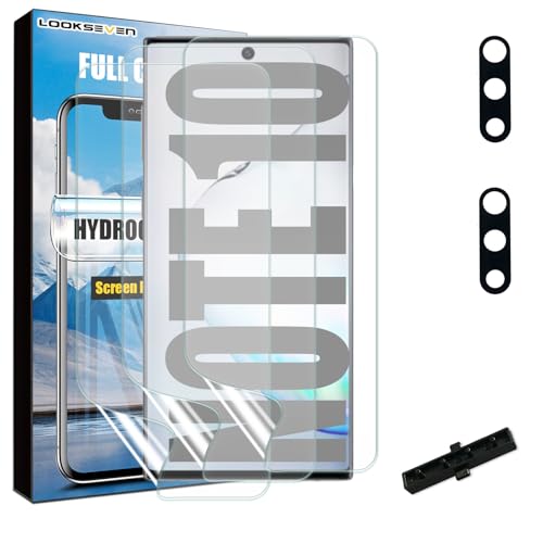3 Hydrogel Films + 2 Tempered Glass Lens Protector For Galaxy Note 10 - size: Note 10
