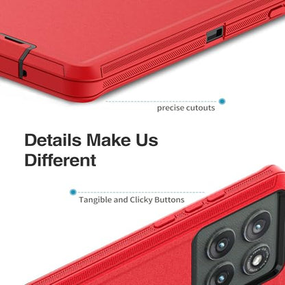 for Motorola Moto Edge 5G 2025 Case, Heavy Duty Protective Case with [3 in 1] Rugged Rubber Shockproof Protection Cover for Moto Edge 2025(Red/Black) - color: Red/Black