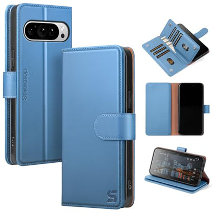 Shieldtop Compatible with Google Pixel 10 5G Wallet Case with Card Holder,Women Men RFID Blocking PU Leather Flip TPU Protective Cover Credit Card Slots,Phone Case for Pixel 10 Pro 6.3",Light Blue - color: Light Blue, size: Pixel 10 6.3"/10 Pro - 6.3"