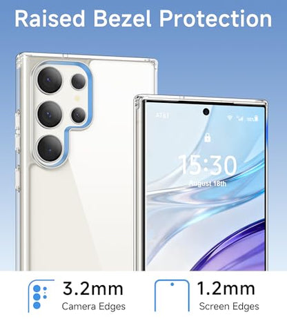 USLAI Case for Samsung Galaxy S23 Ultra 5G, Anti-Yellowing, Crystal Clear Back, Shockproof & Military‑Grade Drop Protection - Transparent - color: Clear, size: Galaxy S23 Ultra