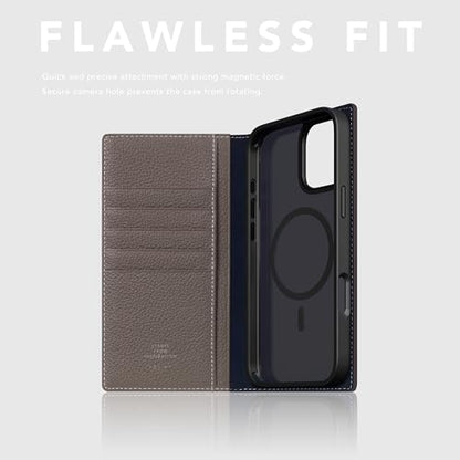 SLG D8 Full Grain Leather Wallet Case for iPhone 16 - [2-in-1] Handcrafted Detachable Diary Style with Magnetic MagSafe Back Cover, Gift Box Included (Etoffe Cream) - color: [D8 Full Grain] Etoffe Cream, size: iPhone 16