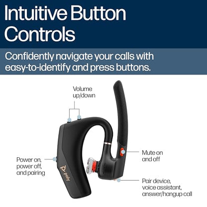 Poly Voyager Legend 50 - Bluetooth Headset - Wireless Headset with Mic - Four Noise-Canceling Mics, AI Noise Block & WindSmart Technology - Connectivity & Smart Call Controls - All-Day Comfort - style: Legend 50