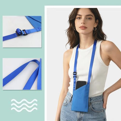 Neck Phone Pouch for Seniors Hands-Free Cell Phone Holder with Adjustable Strap, Easy Access Lightweight Neck Lanyard Bag for Daily Use, Walking, Home & Travel