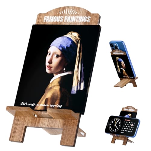 Cute and Artistic Cell Phone Stand for Desk – Multi-Functional Holder for Phones, iPads, Switch, Kindles, and Handheld Consoles.(Girl with a Pearl Earring - Vermeer) - style: Girl with a Pearl Earring - Vermeer