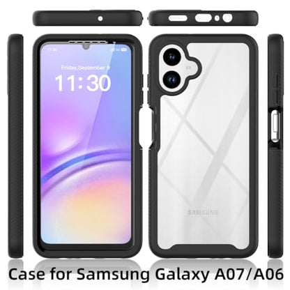 for Samsung Galaxy A07 / A06 Case with Screen Protector, Black