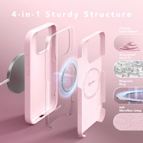 GONEZ Magnetic for iPhone 15 Pro Case, Silicone Cover Chalk Pink - color: A-Chalk Pink, size: Iphone 15 Pro