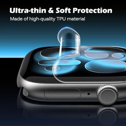 JULK 6-Pack for Apple Watch Series 11 Screen Protector 46mm, Flexible Film Non-Bubbles Soft TPU Face Screen Protector for iWatch 11(2025)/10 46mm, Touch Sensitive, HD Transparent