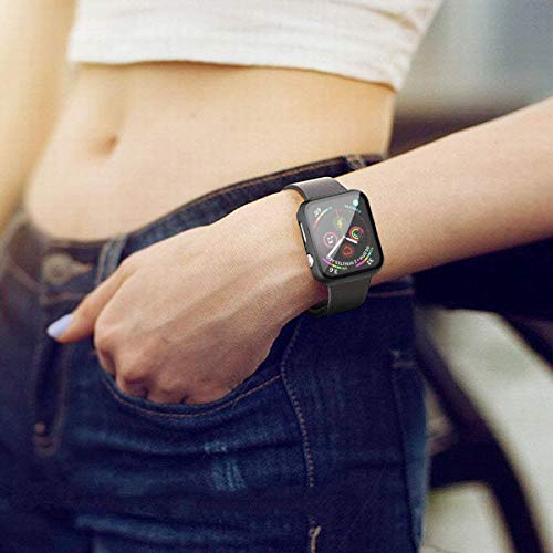 Misxi 2 Pack Hard PC Case with Tempered Glass Screen Protector Compatible with Apple Watch SE 3 (2025) SE 2 SE Series 6 Series 5 Series 4 40mm, Black - color: Black(2-Pack), size: 40mm (Se3/Se2/Se/6/5/4)