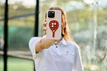 Silicone Suction Phone Mount - Padel Court Glass, Terracota Clay - color: Terracota Clay