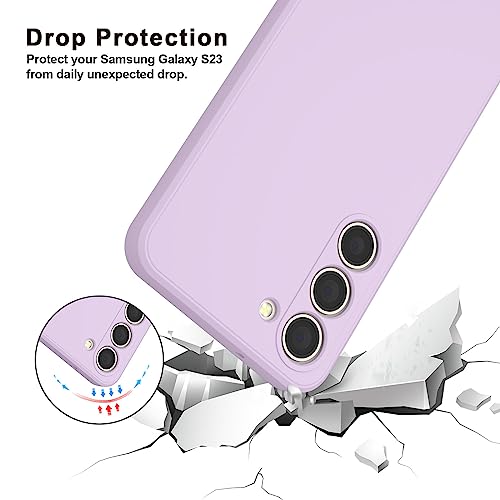 Vanjua Case for Samsung Galaxy S23 (Only), Stylish Liquid Silicone Slim Full-Body Protective Cover Compatible with Samsung Galaxy S23 5G 6.1 Inch Phone Case (Violet) - color: Violet