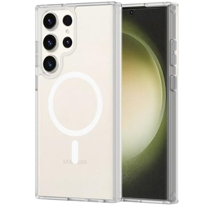 for Samsung Galaxy S23 Ultra Case Magnetic, Compatible with Magsafe 6.8-Inch Slim Fit Heavy Duty Protection Wireless Charging Lightweight Shockproof Anti-Slip Protective Phone Cover, Matte Clear - color: Matte Clear Magnetic