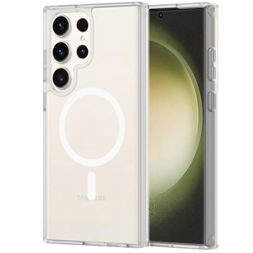 for Samsung Galaxy S23 Ultra Case Magnetic, Compatible with Magsafe 6.8-Inch Slim Fit Heavy Duty Protection Wireless Charging Lightweight Shockproof Anti-Slip Protective Phone Cover, Matte Clear - color: Matte Clear Magnetic