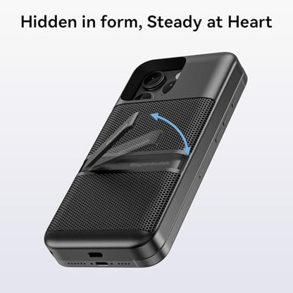 MagTune Max Magnetic Bluetooth Speaker for iPhone 16 Pro Max, Multifunctional Portable Snap-On Wireless w/ Kickstand, Magnet Pocket Audio, Fits Any Magnetic Surface, iPhone/Android/Windows(Black)