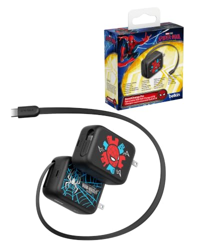 Belkin Marvel Spider-Man 67W USB C Retractable Charger Block Fast Charging - color: Spider Man, style: 67W